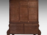 A dutch rococo style burr wood display cabinet, 19thc 230 x 150 x 55 cm. (90.54 x 59.04 x 21.64 in.) - afbeelding 4 van  5