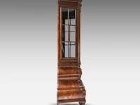 A dutch rococo style burr wood display cabinet, 19thc 230 x 150 x 55 cm. (90.54 x 59.04 x 21.64 in.) - afbeelding 5 van  5
