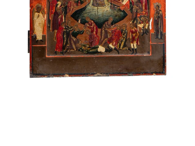 A fine 19thc russian orthodox icon of the 'life-giving fountain' 35 x 30.5 cm. (13.77 x 12.00 in.) - afbeelding 4 van  4