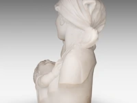 A fine carrara marble bust of a mother holding her child, signed 'lab. del bianco' 48 cm. (18.89 in.) - afbeelding 3 van  6