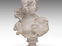 A fine carrara marble bust of an art nouveau female beauty 60 cm. (23.62 in.)