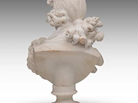 A fine carrara marble bust of an art nouveau female beauty 60 cm. (23.62 in.) - afbeelding 4 van  8
