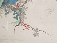 A fine chinese painting, 'butterflies and insects in lush nature', colour on paper, signed yun bing (1771-1823), 150 x 47 cm - afbeelding 4 van  7