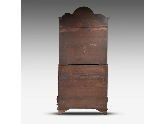 A fine dutch rococo marquetry secretary cabinet, 18thc 226 x 115 x 60 cm. (88.98 x 45.28 x 23.62 in.) - afbeelding 4 van  6