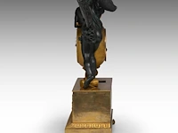 A fine empire gilt and patinated bronze mantle clock with chronos on top, by jean-joseph hanset, ca. 1815 41 x 36 cm. (16.14 x 14.16 in.) - afbeelding 5 van  11