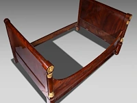 A fine empire period gilt bronze-mounted mahogany bed, ca. 1810 109 x 198 x 134 cm. (42.90 x 77.95 x 52.75 in.) - afbeelding 3 van  4