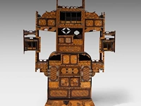 A fine japanese marquetry (yosegi-zaiku) shodona, meiji period (1868-1912), h 165 cm - w 90,5 cm - d 32 cm