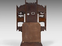 A fine japanese marquetry (yosegi-zaiku) shodona, meiji period (1868-1912), h 165 cm - w 90,5 cm - d 32 cm - afbeelding 5 van  6