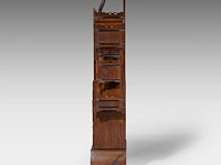A fine japanese marquetry (yosegi-zaiku) shodona, meiji period (1868-1912), h 165 cm - w 90,5 cm - d 32 cm - afbeelding 6 van  6
