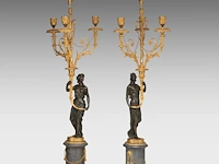 A fine pair of louis xvi period gilt and patinated bronze figural candelabras, ca. 1800 85 cm. (33.46 in.) - afbeelding 5 van  5