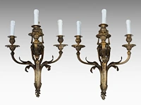 A fine pair of louis xvi style gilt bronze wall appliques 57 cm. (22.44 in.)