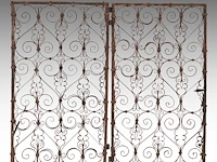 A fine pair of wrought iron fences with scrollwork, 17thc, italy 93 x 55 cm. (36.60 x 21.64 in.) - afbeelding 2 van  2