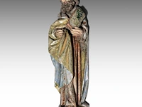 A fine polychrome oak sculpture of a saint, early 16thc, flemish 72 cm. (28.35 in.) - afbeelding 2 van  5