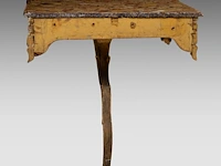 A fine rococo giltwood console table with a brèche d'alep marble top, mid 18thc 81 x 80 x 46 cm. (31.89 x 31 1/2 x 18.10 in.) - afbeelding 5 van  6