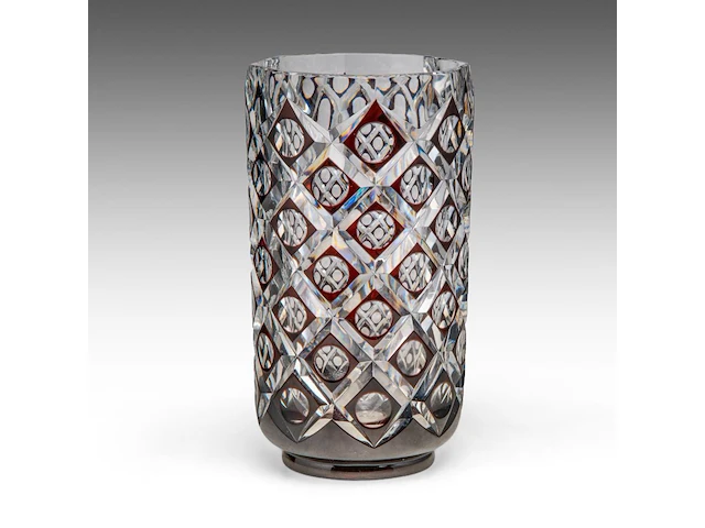 A fine ruby-overlay crystal-cut val-saint-lambert vase 32 cm. (12.59 in.) - afbeelding 3 van  7