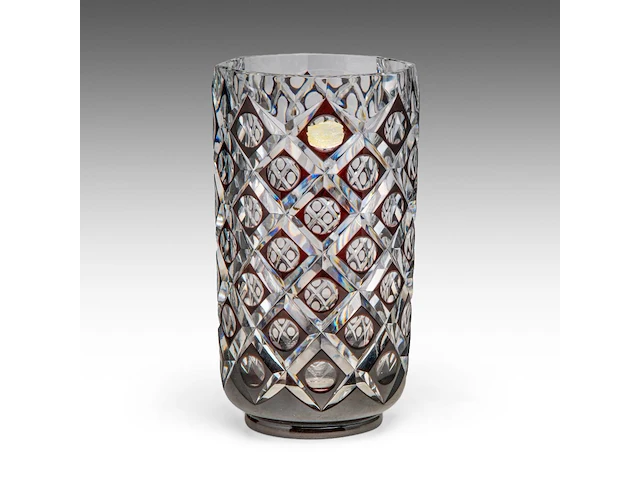 A fine ruby-overlay crystal-cut val-saint-lambert vase 32 cm. (12.59 in.) - afbeelding 4 van  7