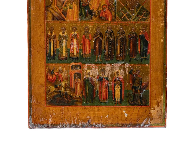 A fine russian orthodox calendar tabletaka, 19thc 28 x 22.5 cm. (11.01 x 8.85 in.) - afbeelding 4 van  4