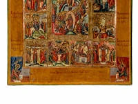 A fine russian orthodox holiday icon, 19thc 31.5 x 27 cm. (12.40 x 10.63 in.) - afbeelding 4 van  4