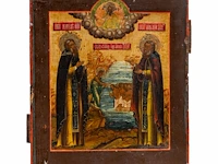 A fine russian orthodox icon with the baptism theme, 19thc 31.5 x 26 cm. (12.40 x 10.24 in.)