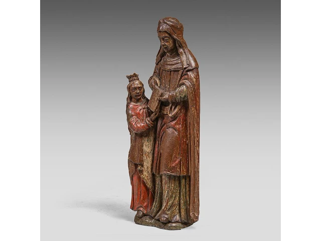 A flemish oak sculpture of saint anne teaching the virgin to read, 16thc 88 cm. (34.64 in.) - afbeelding 2 van  9