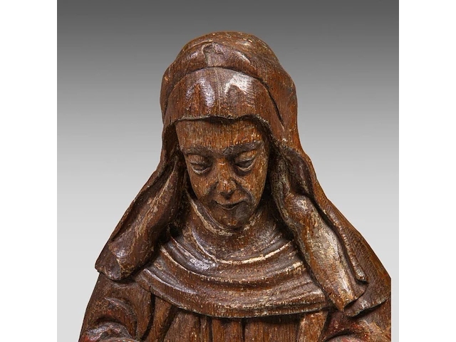 A flemish oak sculpture of saint anne teaching the virgin to read, 16thc 88 cm. (34.64 in.) - afbeelding 8 van  9