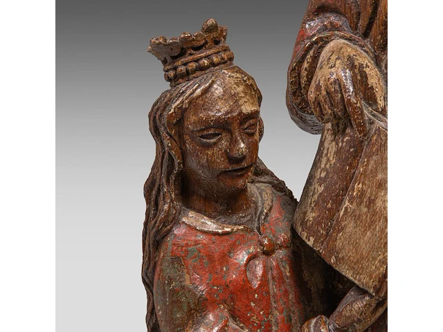 A flemish oak sculpture of saint anne teaching the virgin to read, 16thc 88 cm. (34.64 in.) - afbeelding 9 van  9