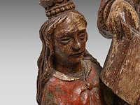A flemish oak sculpture of saint anne teaching the virgin to read, 16thc 88 cm. (34.64 in.) - afbeelding 9 van  9