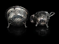 A four-part irish silver coffee and tea set on a matching tray, irish hallmark, year letter d (1971), 925/000, maker's mark rii, h 7 - 18 cm, total weight: 4210 g - afbeelding 7 van  20