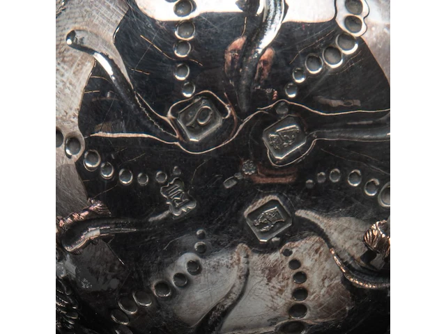 A four-part irish silver coffee and tea set on a matching tray, irish hallmark, year letter d (1971), 925/000, maker's mark rii, h 7 - 18 cm, total weight: 4210 g - afbeelding 9 van  20