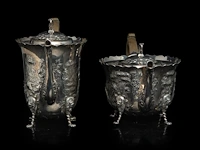 A four-part irish silver coffee and tea set on a matching tray, irish hallmark, year letter d (1971), 925/000, maker's mark rii, h 7 - 18 cm, total weight: 4210 g - afbeelding 15 van  20