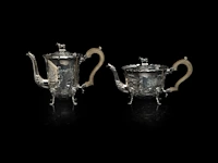 A four-part irish silver coffee and tea set on a matching tray, irish hallmark, year letter d (1971), 925/000, maker's mark rii, h 7 - 18 cm, total weight: 4210 g - afbeelding 16 van  20