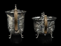 A four-part irish silver coffee and tea set on a matching tray, irish hallmark, year letter d (1971), 925/000, maker's mark rii, h 7 - 18 cm, total weight: 4210 g - afbeelding 17 van  20