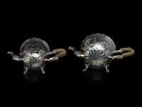 A four-part irish silver coffee and tea set on a matching tray, irish hallmark, year letter d (1971), 925/000, maker's mark rii, h 7 - 18 cm, total weight: 4210 g - afbeelding 20 van  20
