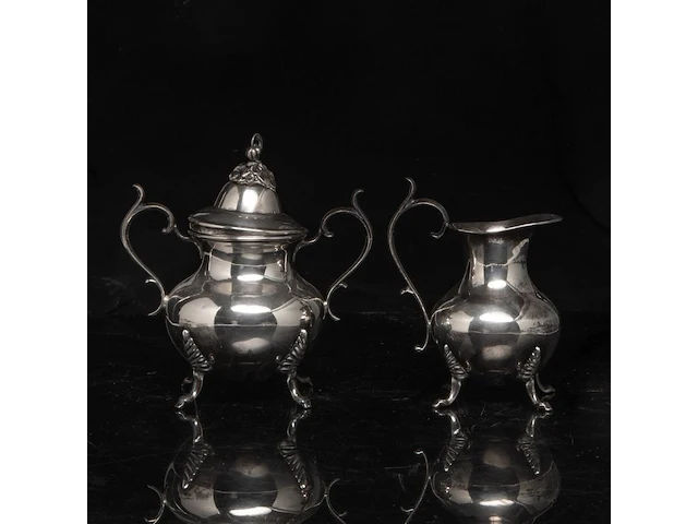A four-part silver coffee and tea set, dutch duty mark 835/000, h 16,5 - 31 cm, weight: ca 3617 g - afbeelding 2 van  14