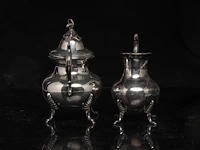 A four-part silver coffee and tea set, dutch duty mark 835/000, h 16,5 - 31 cm, weight: ca 3617 g - afbeelding 3 van  14
