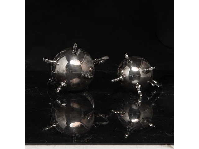 A four-part silver coffee and tea set, dutch duty mark 835/000, h 16,5 - 31 cm, weight: ca 3617 g - afbeelding 4 van  14