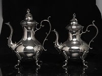 A four-part silver coffee and tea set, dutch duty mark 835/000, h 16,5 - 31 cm, weight: ca 3617 g - afbeelding 7 van  14