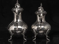 A four-part silver coffee and tea set, dutch duty mark 835/000, h 16,5 - 31 cm, weight: ca 3617 g - afbeelding 8 van  14