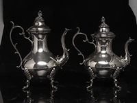 A four-part silver coffee and tea set, dutch duty mark 835/000, h 16,5 - 31 cm, weight: ca 3617 g - afbeelding 9 van  14