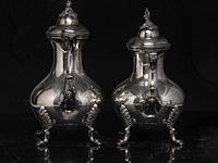 A four-part silver coffee and tea set, dutch duty mark 835/000, h 16,5 - 31 cm, weight: ca 3617 g - afbeelding 10 van  14