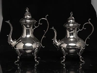 A four-part silver coffee and tea set, dutch duty mark 835/000, h 16,5 - 31 cm, weight: ca 3617 g - afbeelding 11 van  14