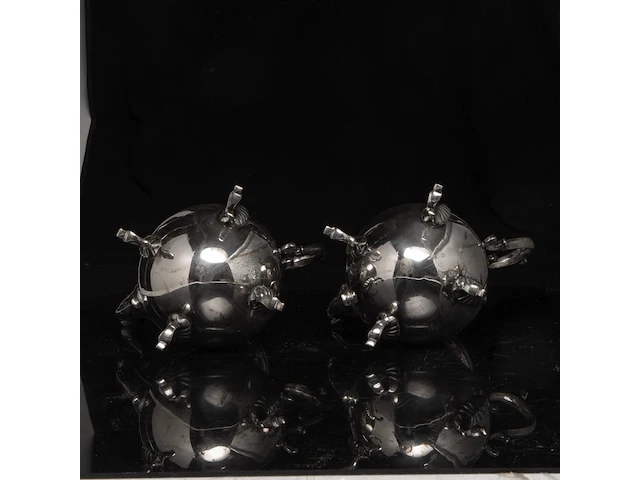 A four-part silver coffee and tea set, dutch duty mark 835/000, h 16,5 - 31 cm, weight: ca 3617 g - afbeelding 12 van  14