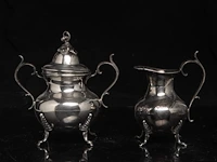 A four-part silver coffee and tea set, dutch duty mark 835/000, h 16,5 - 31 cm, weight: ca 3617 g - afbeelding 13 van  14