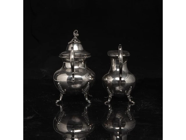 A four-part silver coffee and tea set, dutch duty mark 835/000, h 16,5 - 31 cm, weight: ca 3617 g - afbeelding 14 van  14