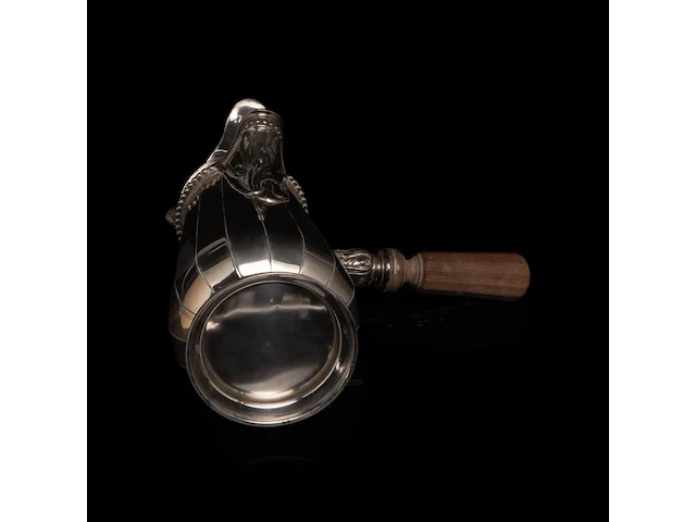 A french chocolate pot, a hungarian plate and six silver cups and saucers, h 4,5 - 23,5 cm, total weight: 1796 g - afbeelding 2 van  12