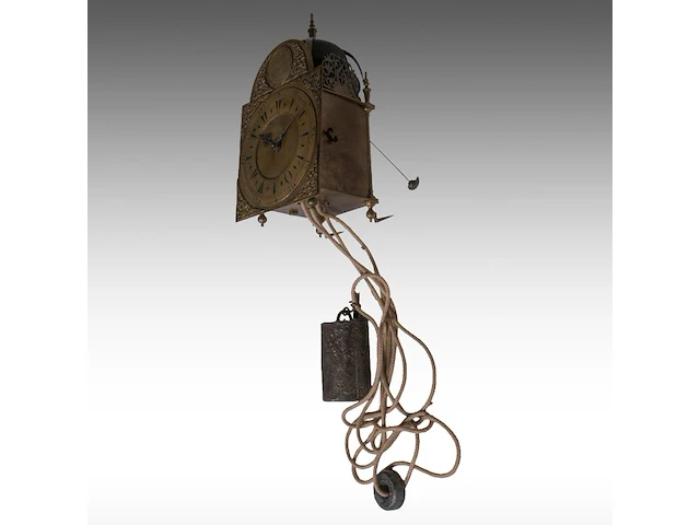A george ii brass lantern clock by georges clarke (act. 1725-1766) 36 cm. (14.16 in.) - afbeelding 3 van  4