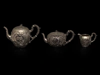 A german four-part coffee and tea set, german hallmarks, 800/000, h 10-15,5 cm, total weight: 2395 g - afbeelding 6 van  12
