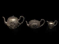 A german four-part coffee and tea set, german hallmarks, 800/000, h 10-15,5 cm, total weight: 2395 g - afbeelding 10 van  12