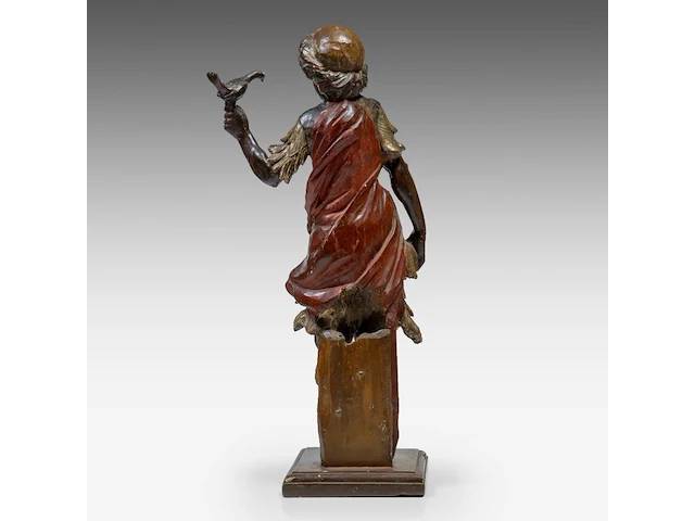 A gilt and polychrome wooden sculpture of a blackamoor figure, 17thc 88 cm. (34.64 in.) - afbeelding 4 van  7