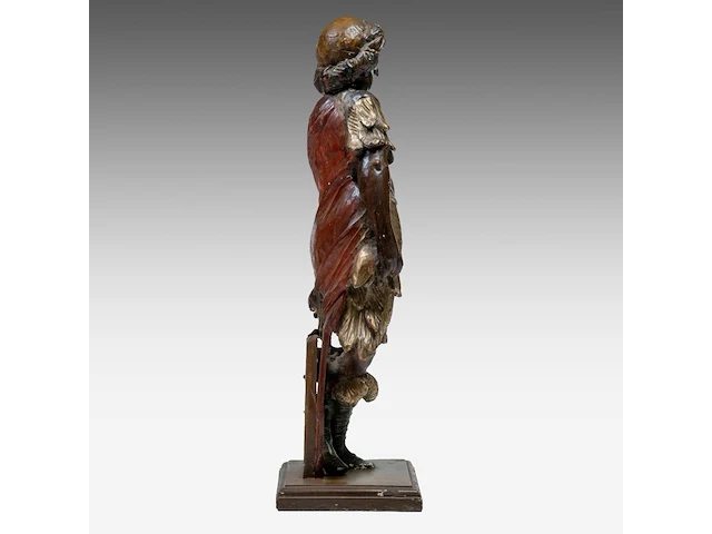 A gilt and polychrome wooden sculpture of a blackamoor figure, 17thc 88 cm. (34.64 in.) - afbeelding 5 van  7